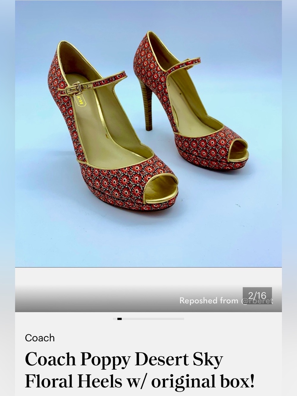 COACH BUNDLE! - Coach Poppy Desert Sky Heels & Matching Bag!